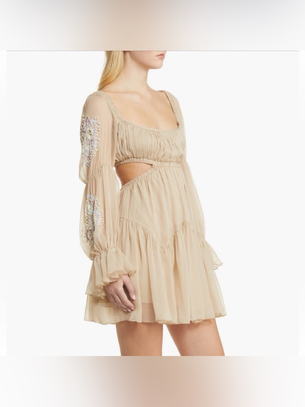 ASOS DESIGN Beaded Chiffon Mini Dress  NWT